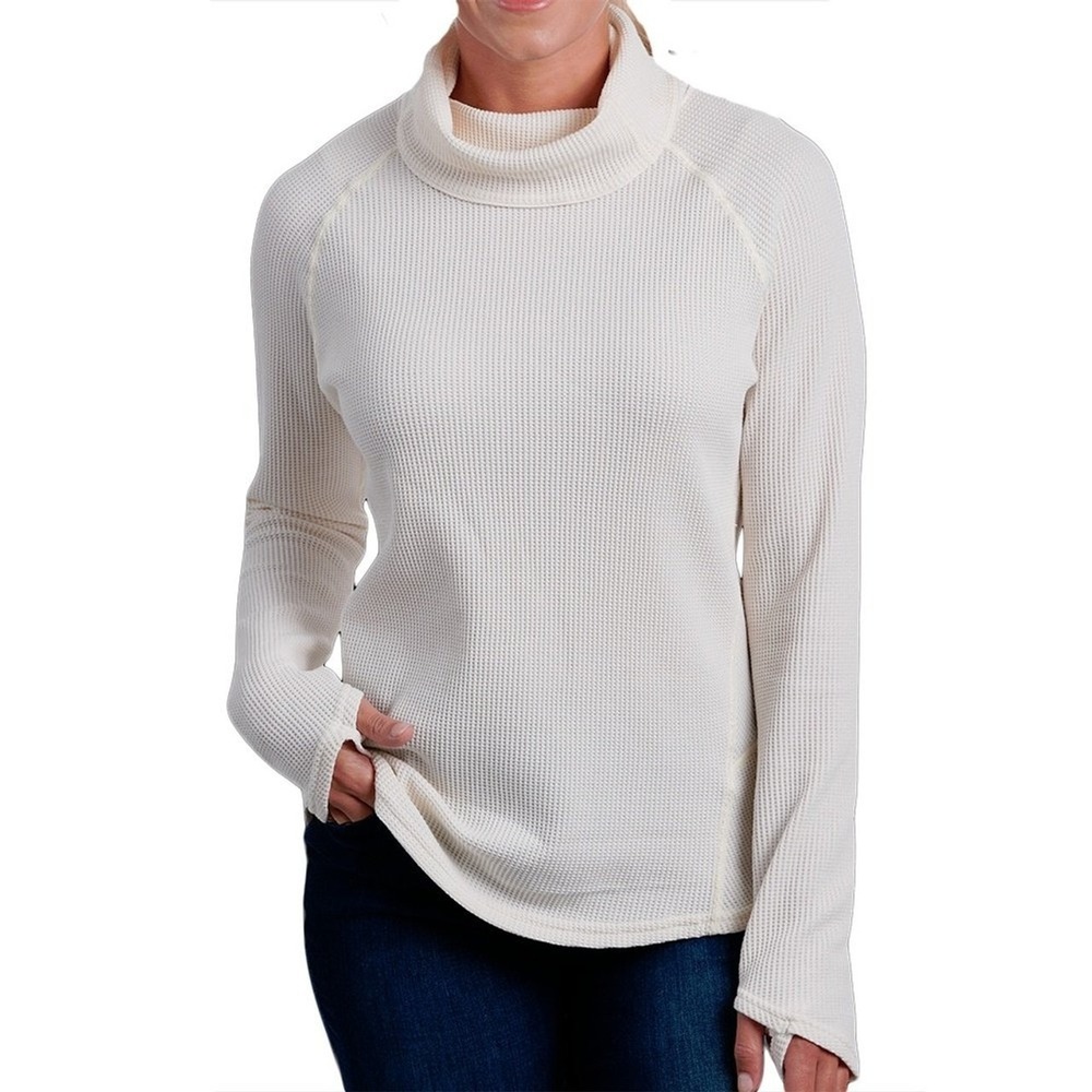 Kuhl Petra Turtleneck Thermal Top Medium Women Sea Salt Waffle Base Layer Hiking